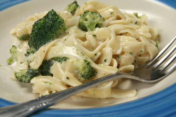 Broccoli and fettuccini alfredo