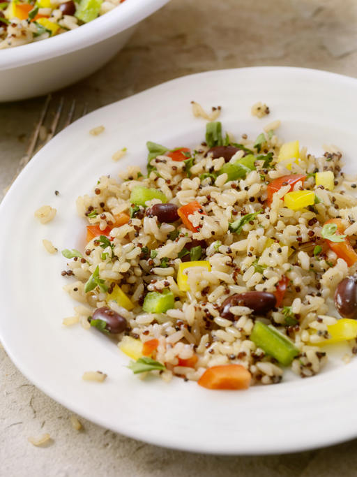 Quinoa and Brown Rice Salad with Peppers and Beans