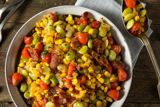 Savory and Spicy Ground Beef & Succotash