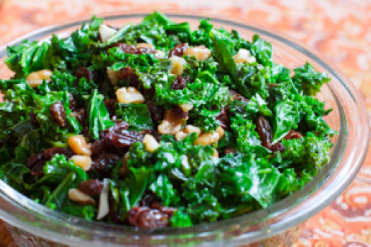Kale with Nuts and Raisins