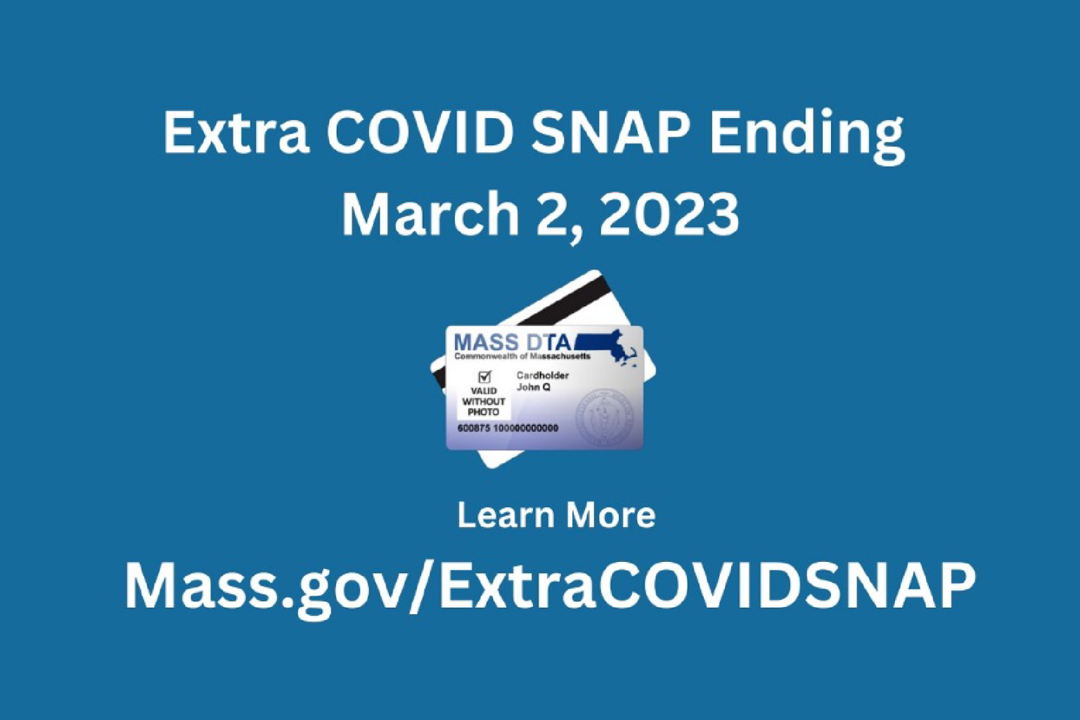 Extra COVID SNAP ending March 2, 2023
