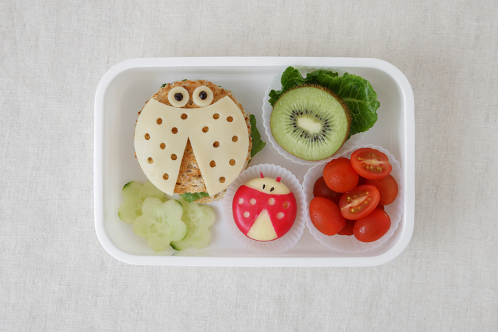 Ladybug ladybird healthy lunch box, fun food art for kids.