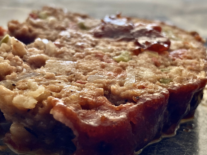 one thick and savory slice of meatloaf