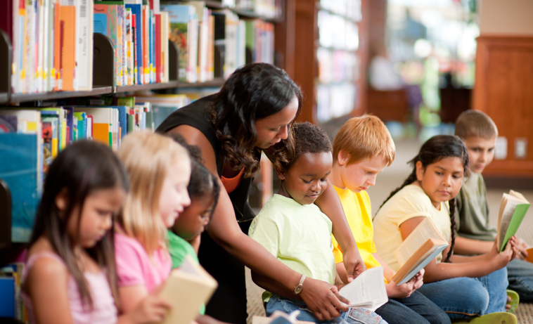 Kids in a library