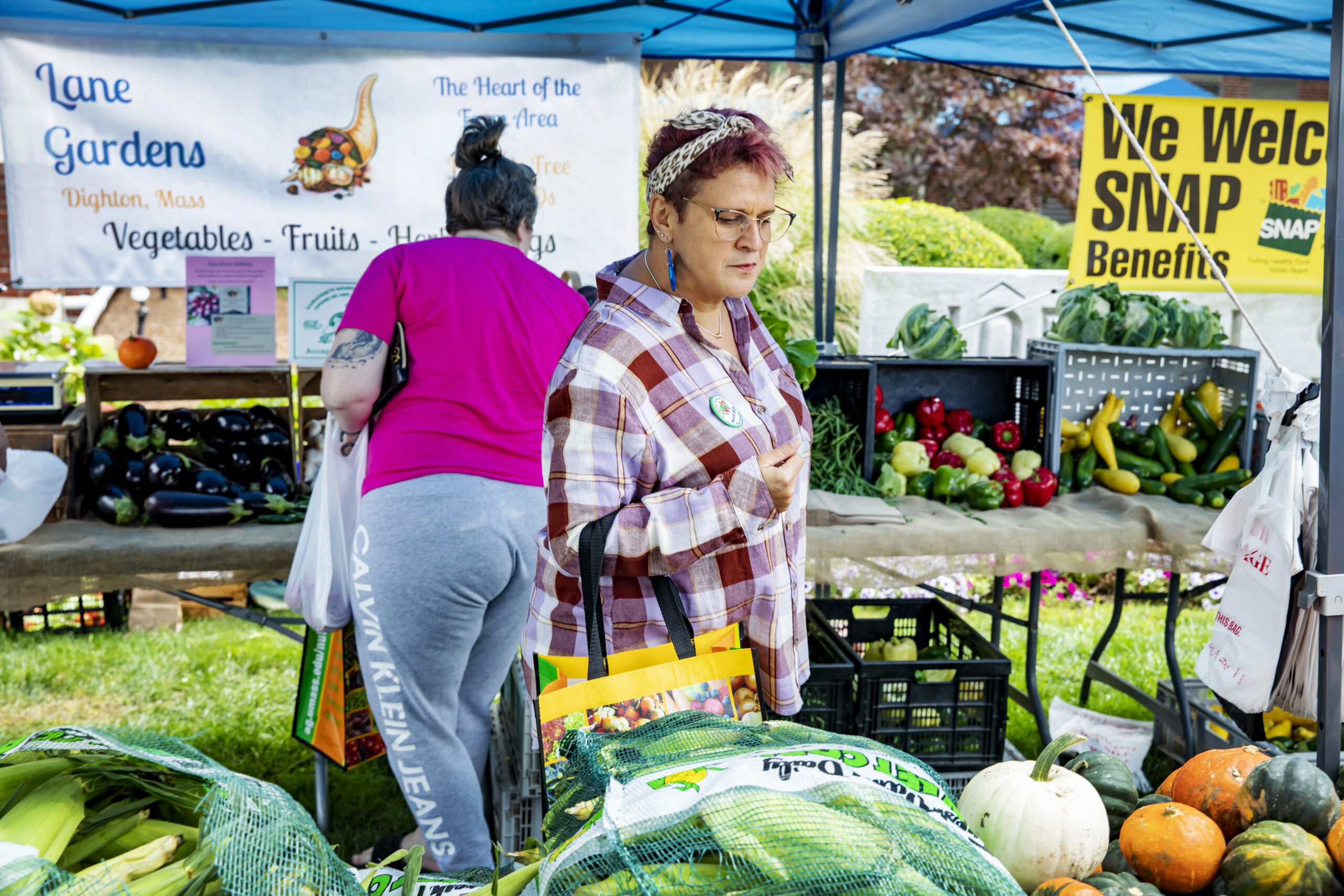 A woman at a farmers market