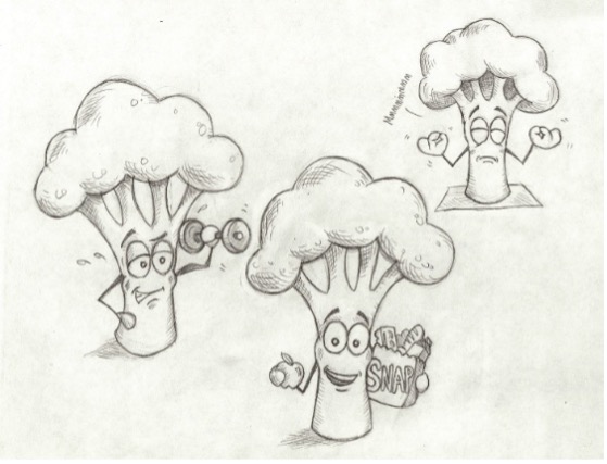 Sketches of the Broc character